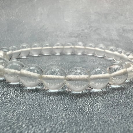 【ガネッシュヒマール産】"手磨き"天然ヒマラヤ水晶ブレスレット8mm内径17cm/Ganesh Himal Himalayan Quartz Bracelet