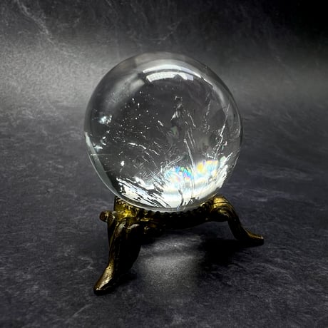 【ガネッシュヒマール産】ナチュラルレインボーイン天然ヒマラヤ水晶丸玉/Ganesh Himal Natural Rainbow In Himalayan Quartz Sphere