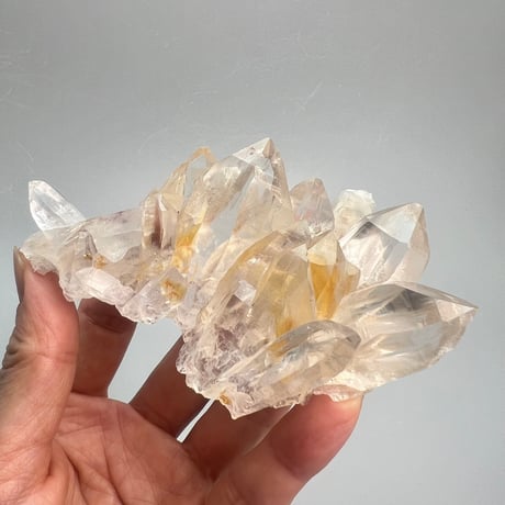ハイクオリティ【ガネッシュヒマール産】リモナイトイン天然ヒマラヤ水晶クラスター/Ganesh Himal Limonite in Himalayan Quartz