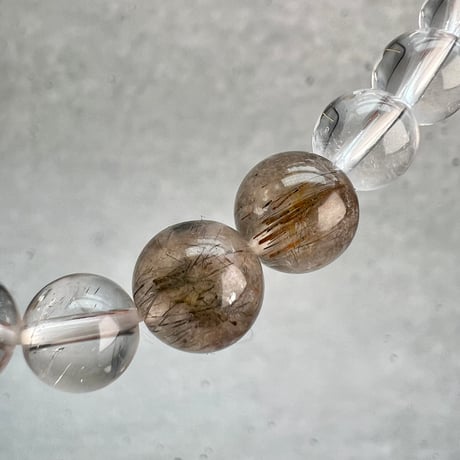 【ガネッシュヒマール産】天然ヒマラヤ水晶"ハート"デザインブレスレット/Ganesh Himal Himalayan Quartz "Heart"Design Bracelet