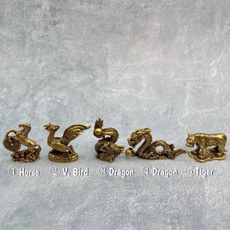 真鍮製ミニ置物【縁起物】A/Brass Mini Statue "Good luck charm"