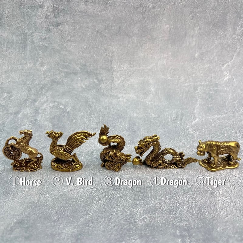 真鍮製ミニ置物【縁起物】A/Brass Mini Statue 