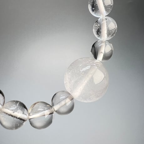 【デザインブレスレット】"手磨き加工"カイラス産天然ヒマラヤ水晶/Kailash Himalayan Quartz Design Bracelet