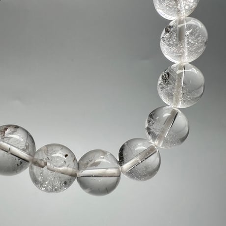 【カイラス産】"手磨き加工"天然ヒマラヤ水晶ブレスレット(10mm内径15cm)①/Kailash Himalayan Quartz Bracelet