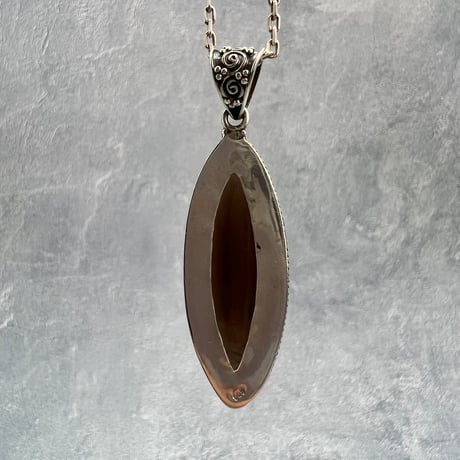 【ガウリシャンカール産】天然ヒマラヤスモーキークォーツ シルバー925ペンダントトップ/GauriShankar Smoky Quartz Silver925 Pendant Top