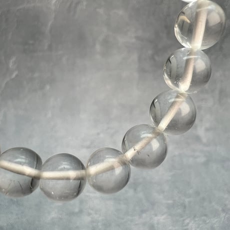 【ガネッシュヒマール産】"手磨き"天然ヒマラヤ水晶ブレスレット8mm内径17cm/Ganesh Himal Himalayan Quartz Bracelet