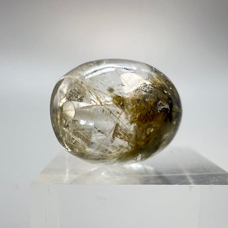 【ガネッシュヒマール産】アクチノライトイン天然ヒマラヤ水晶 樽型ビーズ/Ganesh Himal Actinolite & Chlorite in Himalayan Quartz