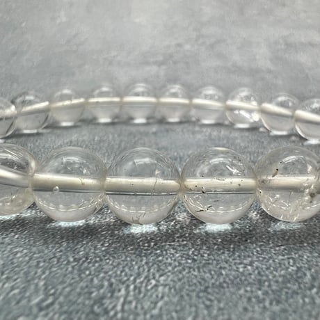 【ガネッシュヒマール産】"手磨き"天然ヒマラヤ水晶ブレスレット8mm内径15.5cm/Ganesh Himal Himalayan Quartz Bracelet