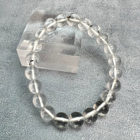 【ガネッシュヒマール産】天然ヒマラヤ水晶ブレスレット8mm内径15cm①/Ganesh Himal Himalayan Quartz Bracelet
