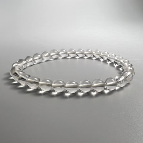 【カイラス産】"手磨き加工"天然ヒマラヤ水晶ブレスレット6mm内径15cm/Kailash Himalayan Quartz Bracelet