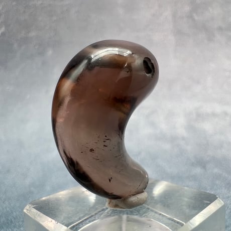 【ガウリシャンカール産】天然ヒマラヤスモーキークォーツ"手磨き加工"勾玉ビーズ④/Gaurishankar Himalayan Smoky  Quartz Magatama Beads