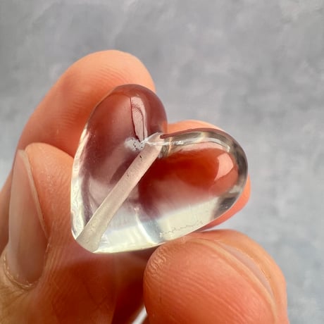 【ガウリシャンカール産】天然ヒマラヤスモーキークォーツ"手磨き加工"ハート型ビーズ①/Gaurishankar Himalayan Smoky Quartz Heart Beads