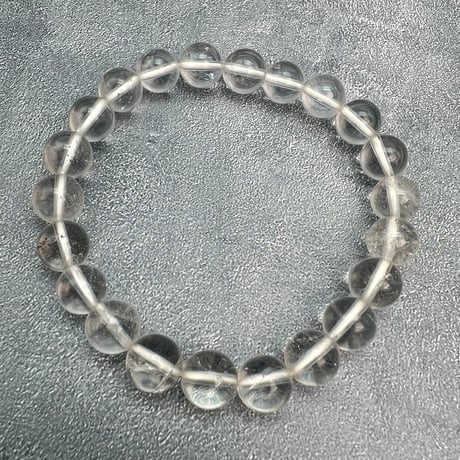 【ガネッシュヒマール産】"手磨き"天然ヒマラヤ水晶ブレスレット8mm内径15.5cm/Ganesh Himal Himalayan Quartz Bracelet