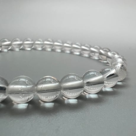 【ハイクオリティー】ガネッシュヒマール産天然ヒマラヤ水晶ブレスレット6mm内径15.5cm/High Quality Ganesh Himal Himalayan Quartz Bracelet