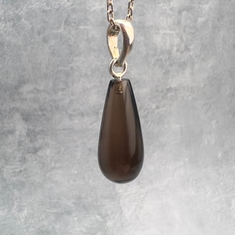 【ガウリシャンカール産】"手磨き加工"天然ヒマラヤスモーキークォーツ 雫型ペンダントトップ/Gaurishankar Himalayan Smoky Quartz Drop pendant top