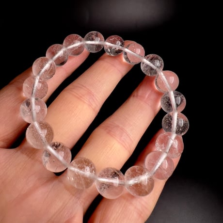 【アンナプルナ産】"手磨き加工"天然ヒマラヤ水晶ブレスレット③10mm内径16cm/Annapurna Himalayan Quartz  Bracelet