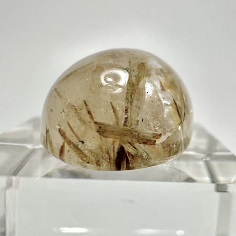 ガネッシュヒマール産アクチノライトインヒマラヤ水晶"手磨き加工"ルース② Ganesh Himal Actinolite in Himalayan Quartz Loose