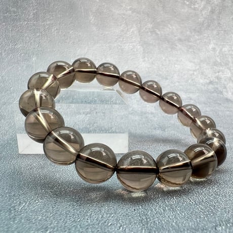 ハイクオリティ【ガウリシャンカール産】天然ヒマラヤスモーキークォーツブレスレット(10mm内径15cm)/Gaurishankar Himalayan Smoky Quartz Bracelet