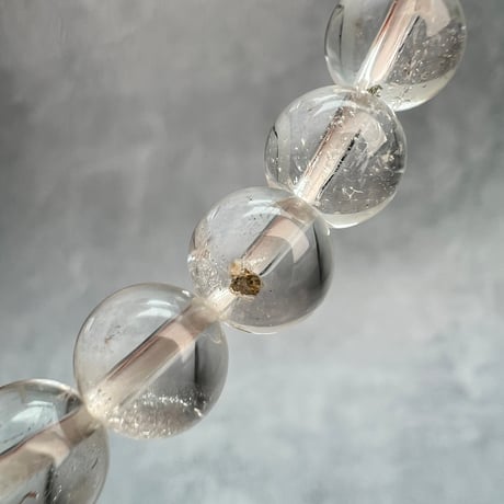 【ガネッシュヒマール産】天然ヒマラヤ水晶ブレスレット8mm内径15cm②/Ganesh Himal Himalayan Quartz Bracelet