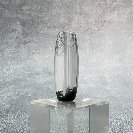 【ガネッシュヒマール産】アクチノライト&クローライトイン天然ヒマラヤ水晶 樽型ビーズ⑫/Ganesh Himal Actinolite&Chlorite in barrel beads