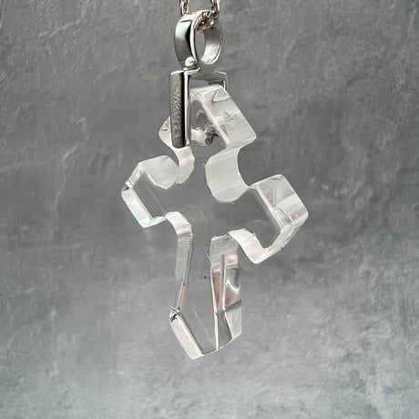 【ガネッシュヒマール産】天然ヒマラヤ水晶クロスペンダントトップ②/Ganesh Himal Himalayan Quartz Cross Pendant Top
