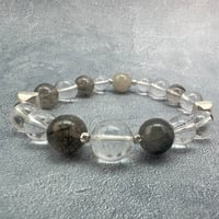 【ガネッシュヒマール産】アクチノライトイン天然ヒマラヤ水晶デザインブレスレット/Ganesh Himal Actinolite in Himalayan Quartz Design Bracelet