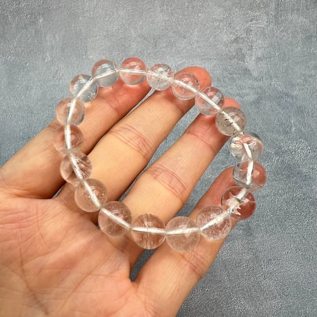【カイラス産】"手磨き加工"天然ヒマラヤ水晶ブレスレット②/Kailash Himalayan Quartz Bracelet