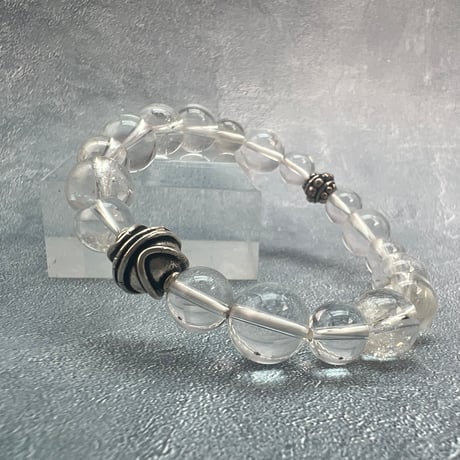 【ガネッシュヒマール産】天然ヒマラヤ水晶デザインブレスレット/Ganesh Himal Himalayan Quartz Design Bracelet