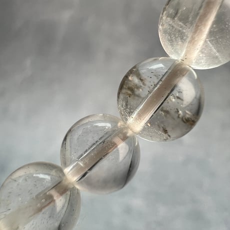 【ガネッシュヒマール産】"手磨き"天然ヒマラヤ水晶ブレスレット8mm内径15.5cm/Ganesh Himal Himalayan Quartz Bracelet
