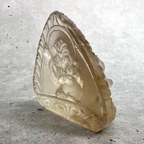 【ガウリシャンカール産】天然ヒマラヤレモンスモーキークォーツ "ガネーシャ"仏像/Gaurishankar Himalayan Lemon Smoky "Ganesha"Statue