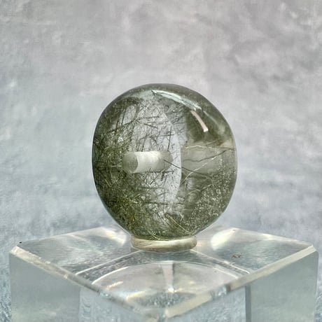 【ガネッシュヒマール産】アクチノライトイン天然ヒマラヤ水晶 タイヤ型ビーズ④iGanesh Himal Actinolite in Himalayan Quartz Tire beads