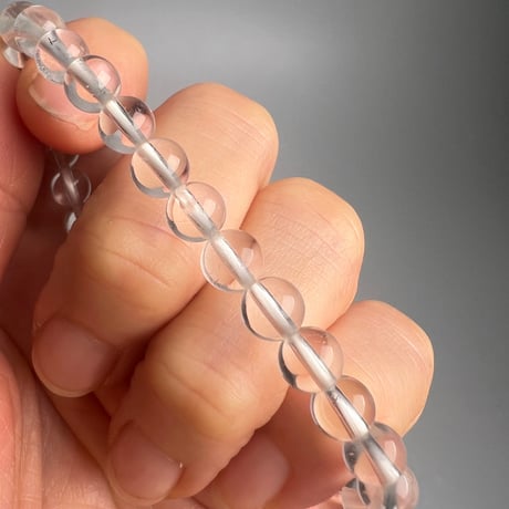 【カイラス産】"手磨き加工"天然ヒマラヤ水晶ブレスレット6mm内径15cm/Kailash Himalayan Quartz Bracelet