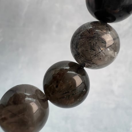 【ガネッシュヒマール産】アクチノライトイン天然ヒマラヤ水晶ブレスレット⑥/Ganesh Himal Actinorite in Himalayan Quartz Bracelet