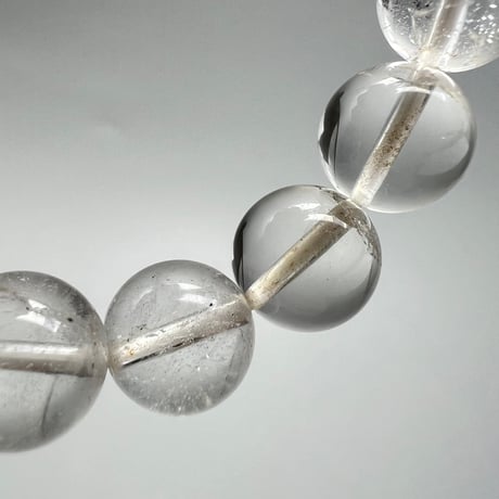 【カイラス産】"手磨き加工"天然ヒマラヤ水晶ブレスレット(10mm内径15cm)①/Kailash Himalayan Quartz Bracelet