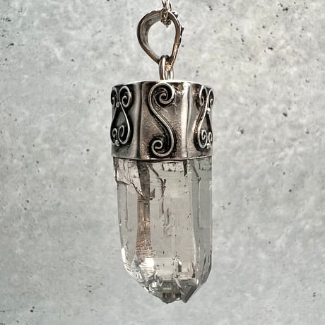 【ガネッシュヒマール産】天然ヒマラヤ水晶 シルバー925ペンダントトップ/Ganesh Himal Himalayan Quartz S/V925 Pendant Top
