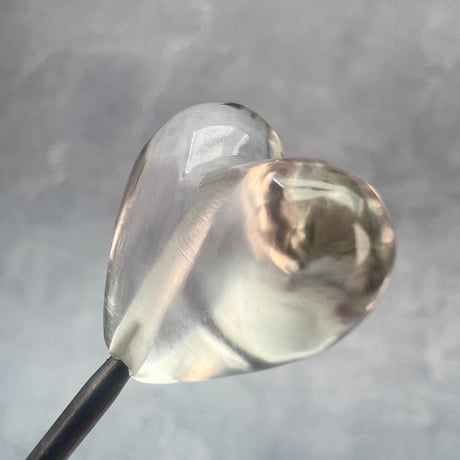 【ガウリシャンカール産】天然ヒマラヤスモーキークォーツ"手磨き加工"ハート型ビーズ②/Gaurishankar Himalayan Smoky Quartz Heart Beads