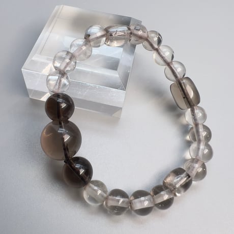 【ガウリシャンカール産】天然ヒマラヤスモーキークォーツ デザインブレスレット/Gaurishankar SmokyQuartz Design Bracelet