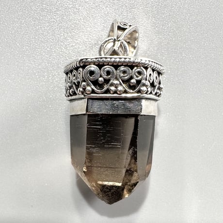 【ガウリシャンカール産】天然ヒマラヤスモーキークォーツ シルバー925ペンダントトップ/GauriShankar Himalayan Smoky Quartz S/V925Pendant Top