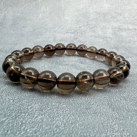 ハイクオリティ【ガウリシャンカール産】天然ヒマラヤスモーキークォーツブレスレット(8mm内径15cm)/Gaurishankar Himalayan Smoky Quartz Bracelet