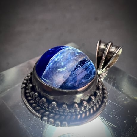 ネパール産天然ヒマラヤカイヤナイトS/V925ペンダントトップ/NEPAL Himalayan Kyanite Pendant Top