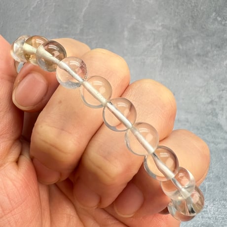 【ガウリシャンカール産】"手磨き加工"天然ヒマラヤスモーキークォーツブレスレット(8mm内径15cm)②/Gaurishankar Himalayan Smoky Quartz Bracelet