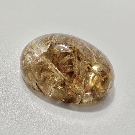 【ガネッシュヒマール産】アクチノライトイン天然ヒマラヤ水晶"手磨き加工"ルース③/Ganesh Himal Actinolite in Himalayan Quartz Loose