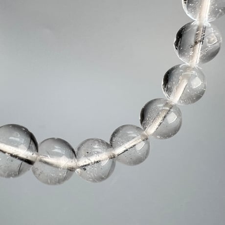【カイラス産】"手磨き加工"天然ヒマラヤ水晶ブレスレット(8mm内径16cm)/Kailash Himalayan Quartz Bracelet