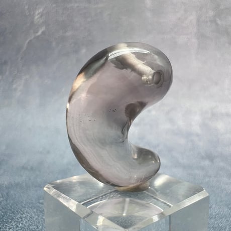 【ガウリシャンカール産】天然ヒマラヤスモーキークォーツ"手磨き加工"勾玉ビーズ③/Gaurishankar Himalayan Smoky Quartz Magatama Beads