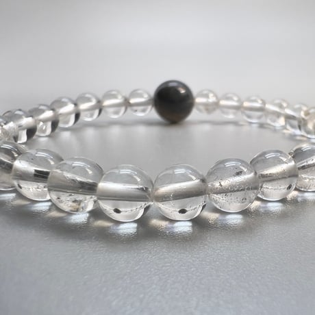 【ガネッシュヒマール産】アクチノライトイン天然ヒマラヤ水晶デザインブレスレット/Ganesh Himal Actinolite in Himalayan Quartz Design Bracelet