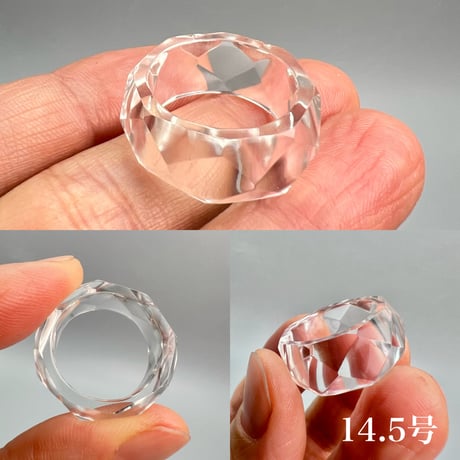【ガネッシュヒマール産】天然ヒマラヤ水晶ファセットリング(12号〜15.5号) /Ganesh Himal Himalayan Quartz Facet Ring