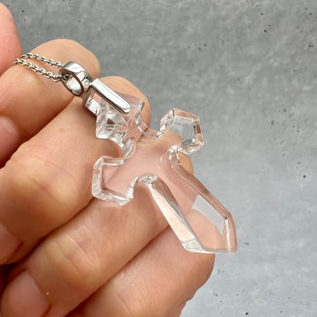 【ガネッシュヒマール産】天然ヒマラヤ水晶クロスペンダントトップ⑨/Ganesh Himal Himalayan Quartz Cross Pendant Top
