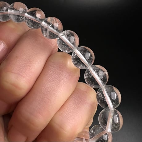 【アンナプルナ産】"手磨き加工"天然ヒマラヤ水晶ブレスレット①10mm内径17cm/Annapurna Himalayan Quartz  Bracelet