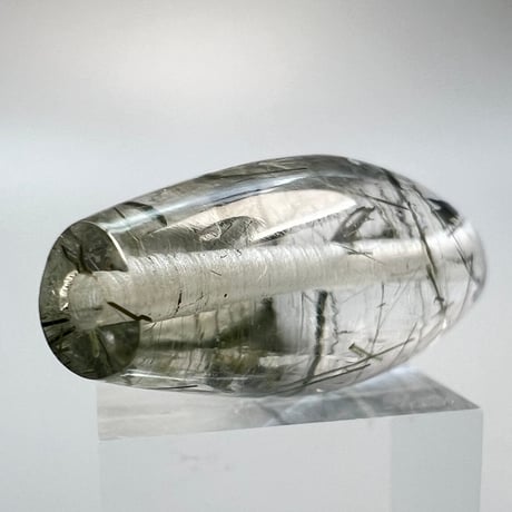 【ガネッシュヒマール産】アクチノライトイン天然ヒマラヤ水晶 樽型ビーズ①/Ganesh Himal Actinolite in Himalayan Quartz barrel beads