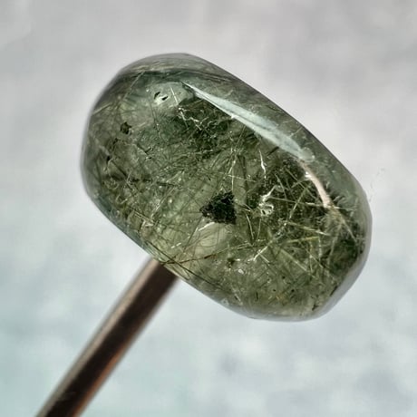 【ガネッシュヒマール産】アクチノライトイン天然ヒマラヤ水晶 タイヤ型ビーズ⑤/Ganesh Himal Actinolite in Himalayan Quartz Tire beads